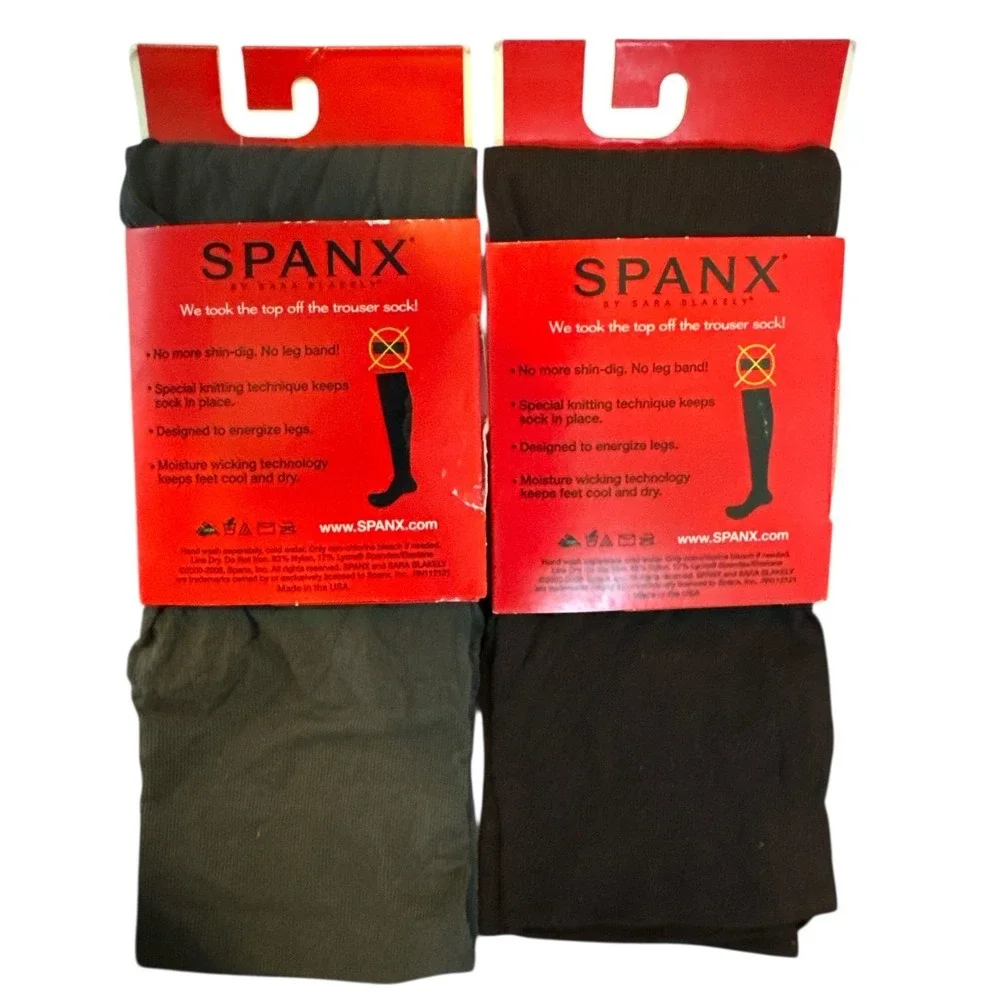 2 Pcs Spanx Topless Legband Free Trouser Socks Plus Size‎ Grey Comfortable New